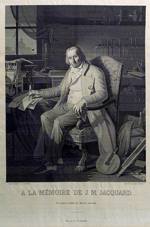 Joseph Marie Jacquard's portrait woven in silk